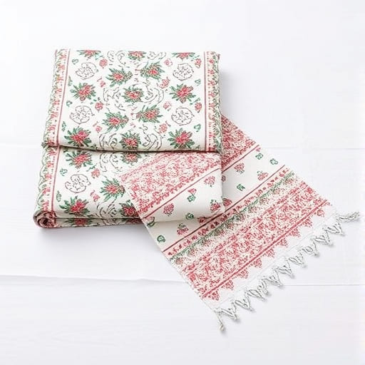 Block print table runners